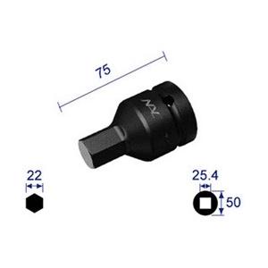 長堀工業 ヘキサゴンレンチソケット 差込角25．4x対辺22mm 822C | 
