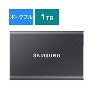 SAMSUNG(サムスン) MU-PC1T0T-IT/A 外付けSSD USB-C＋USB-A接続 Portable SSD T7(2024年モデル)  ［1TB /ポータブル型］ [振込不可] | SAMSUNG