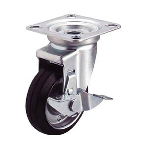 ユーエイキャスター 産業用キャスターシングルS付自在車　130径ゴム車輪　WJ130SY | 