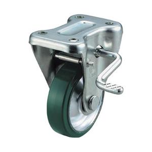 ユーエイキャスター 産業用キャスターS付固定車　100径ウレタン車輪　UWKB100Y | 