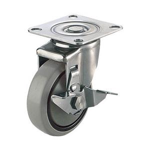 ユーエイキャスター キャスターステンレス製S付自在車　100径ナイロンホイルウレタン車　SUSSJ100GUS | 