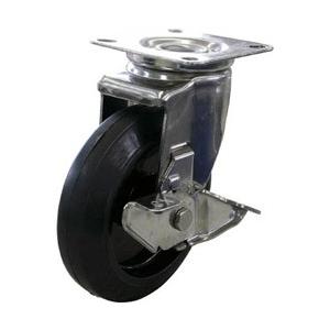 ユーエイキャスター キャスターステンレス製自在車　150径ナイロンホイルゴム車輪　SUSNRJ2150 | 