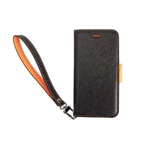 サンクチュアリ CoralloNU(エヌユー)合皮手帳型ケースforiPhone8/7/6s/6/ブラックオレンジ | 