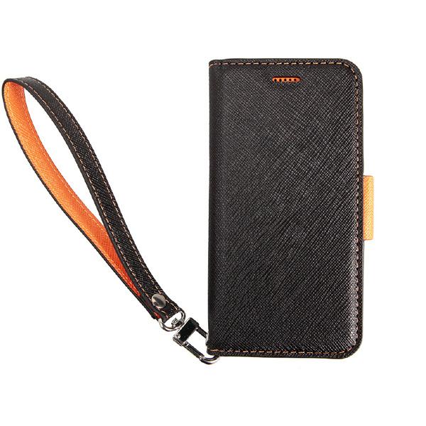 サンクチュアリ CoralloNU(エヌユー)合皮手帳型ケースforiPhone8/7/6s/6/ブラックオレンジ |  | 01