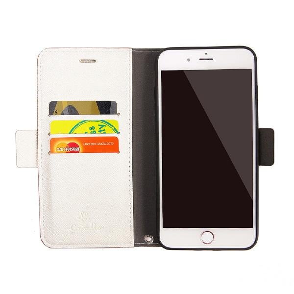 サンクチュアリ CoralloNU(エヌユー)合皮手帳型ケースforiPhone8Plus/7Plus/6sPlus/6Plus/シャンパンローズホワイト [振込不可] |  | 03