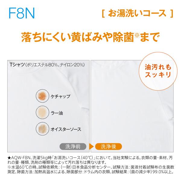 AQUA ドラム式洗濯機  ホワイト AQW-F8N-W ［洗濯8.0kg /乾燥機能無 /左開き］ 【お届け日時指定不可】 | AQUA | 07