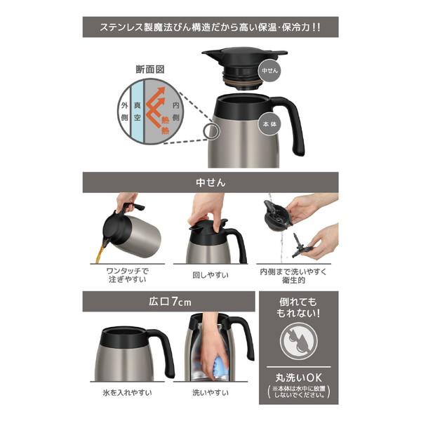 THERMOS(サーモス) ステンレスポット1.5L　TTB-1501-SMT（ステンレスマット）  ステンレスマット TTB-1501-SMT ［蒸気レス/蒸気セーブ機能なし］｜y-sofmap｜10