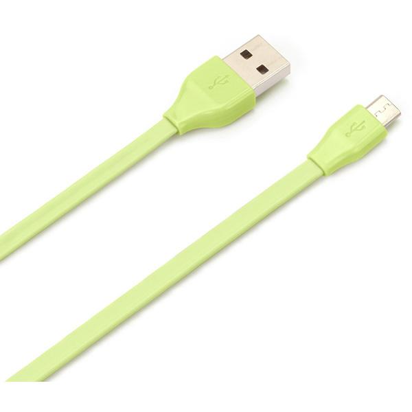 PGA micro USB コネクタ USB フラットケーブル 50cm グリーン PG-MUC05M10 50cm グリーン 【864】 [振込不可] | PGA | 02
