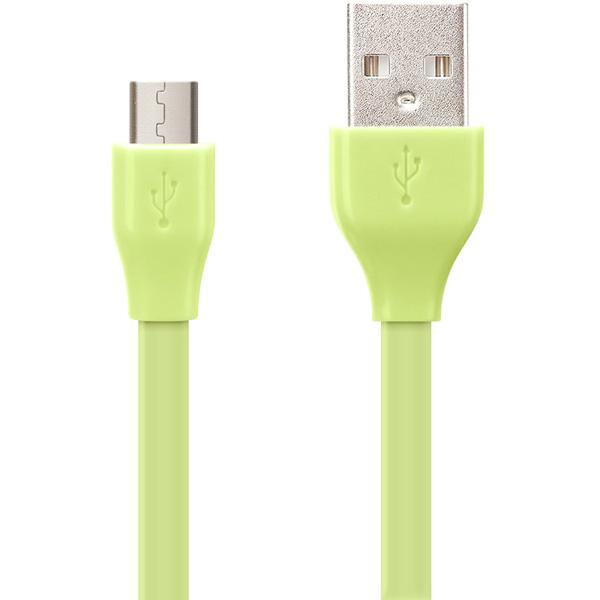 PGA micro USB コネクタ USB フラットケーブル 50cm グリーン PG-MUC05M10 50cm グリーン 【864】 [振込不可] | PGA | 03