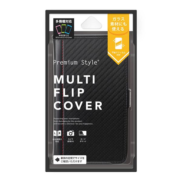 PGA マルチフリップカバー カーボン調ブラック PG-MFP23BK カーボン調ブラック [振込不可] | PGA | 01