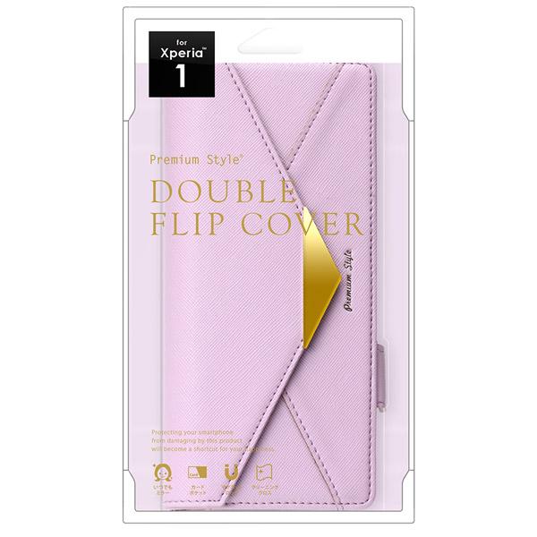 PGA Xperia 1用 ダブルフリップカバー レター型 パープル PG-XP1FP07PP [振込不可] | PGA | 01