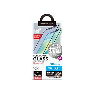 PGA iPhone 12 mini用 治具付き 抗菌液晶全面保護ガラス ブルーライトカット/光沢 PG-20FGL07FBL ブルーライトカット/光沢 | PGA