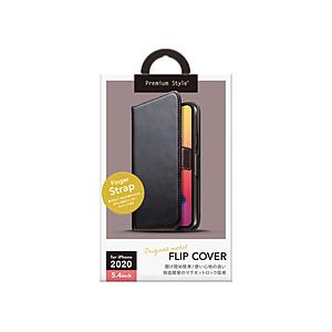 PGA iPhone 12 mini 5.4インチ対応フリップカバー PUレザーダメージ加工 ブラック Premium Style ブラック PG-20FFP02BK | PGA