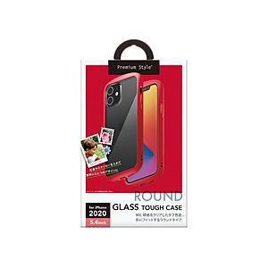 PGA iPhone 12 mini 5.4インチ対応ガラスタフケース ラウンドタイプ レッド Premium Style レッド PG-20FGT02RD | PGA