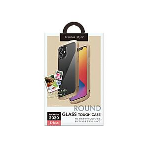 PGA iPhone 12 mini 5.4インチ対応ガラスタフケース ラウンドタイプ ベージュ Premium Style ベージュ PG-20FGT03BE | PGA