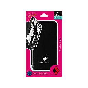 PGA iPhone 12/12 Pro用 ガラスフリップケース [ハーレイ・クイン] PG-WGF20G05HLQ | PGA