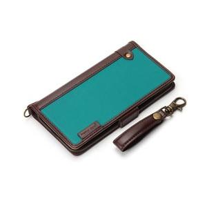 PGA iPhone X用　フリップカバー ナイロン生地　ブルーグリーン　PG-17XFP23BL [振込不可] | PGA