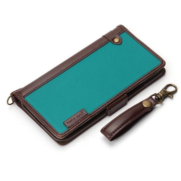 PGA iPhone X用　フリップカバー ナイロン生地　ブルーグリーン　PG-17XFP23BL [振込不可] | PGA | 01