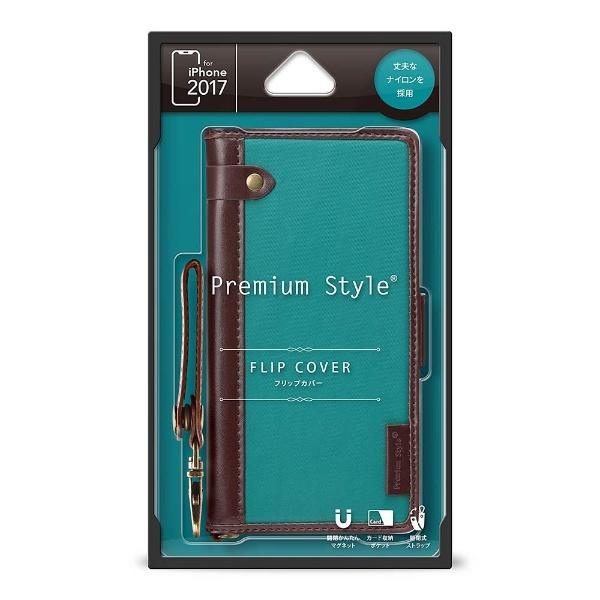 PGA iPhone X用　フリップカバー ナイロン生地　ブルーグリーン　PG-17XFP23BL [振込不可] | PGA | 03