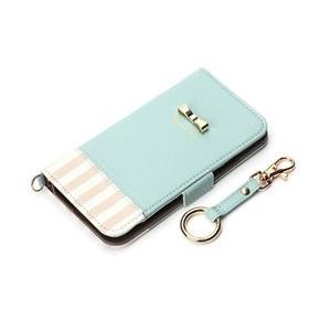PGA iPhone X用　フリップカバー ストライプリボン　ブルー　PG-17XFP27BL 【864】 [振込不可] | PGA