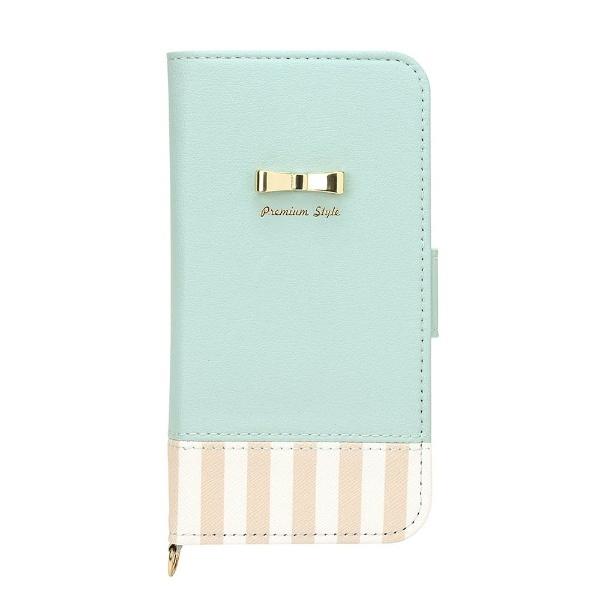 PGA iPhone X用　フリップカバー ストライプリボン　ブルー　PG-17XFP27BL 【864】 [振込不可] | PGA | 02