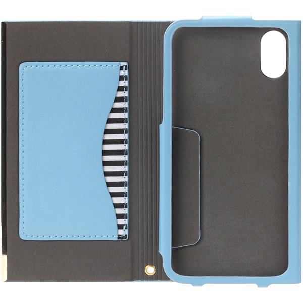 PGA iPhone X用 オールPUレザーフリップカバー ブルー PG-17XFP52BL ブルー PG-17XFP52BL ブルー 手帳型ケース Premium Style ブルー PG-17XFP52BL 【864】 | PGA | 05