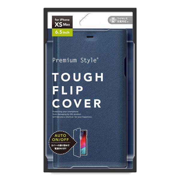 PGA iPhone XS MAX用 タフフリップカバー ブルー PG-18ZFP16BL ブルー 【864】 [振込不可] | PGA | 01