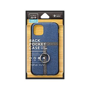 PGA iPhone 11 Pro 5.8インチ用　ポケット＆リング付ハイブリッドタフケース　デニム調ブルー PG-19APT04BL [振込不可] | PGA
