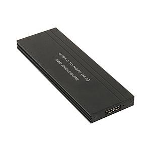 アイネックス USB3.0接続 UASP対応 M.2 SATA SSDケース HDE-10 ブラック | 