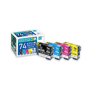 エコリカ 互換リサイクルインクカートリッジ [エプソン IC4CL74] 4色セット ECI-E74-4P 【864】 | エコリカ