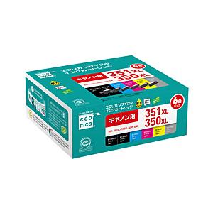 エコリカ ECH-C351XL6P 互換リサイクルインクカートリッジ [キヤノン BCI-351XL+350XL/6MP] 6色パック | エコリカ