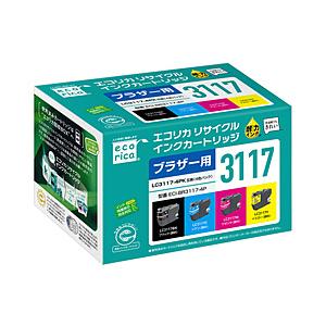 エコリカ 互換リサイクルインクカートリッジ [ブラザー LC3117-4PK] 4色パック ECI-BR3117-4P | エコリカ