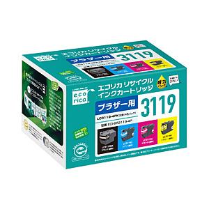 エコリカ 互換リサイクルインクカートリッジ [ブラザー LC3119-4PK] 4色セット ECI-BR3119-4P