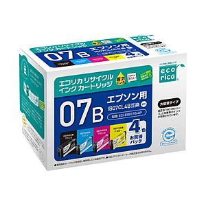 エコリカ 互換リサイクルインクカートリッジ [エプソン IB07CL4B]マウス互換(大容量) 4色パック ECI-EIB07B-4P | エコリカ