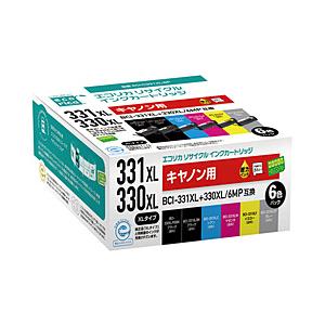 エコリカ 互換リサイクルインクカートリッジ [キヤノン BCI-331XL+330XL/6MP](大容量) 6色パック ECI-C331XL-6P | エコリカ