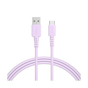 MOTTERU シリコンケーブル AtoC 2.0m  ペールアイリス MOT-SLAC200-PU ［USB-A ⇔ USB-C］ | 