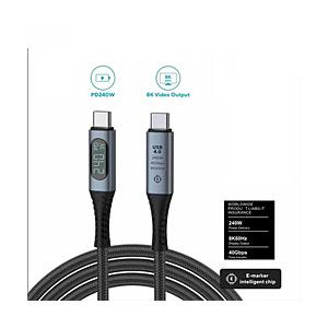 ROYAL MONSTER USB-C ⇔ USB-Cケーブル [映像 /充電 /転送 /1.0m /8K /PD240W /USB4.0]  ブラック RM-8359CABLE ［USB-C ⇔ USB-C /8K］ 【864】 | 