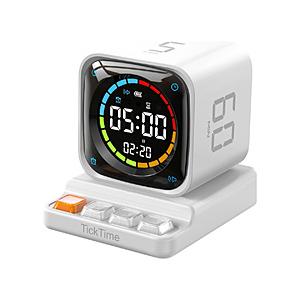 LLANO llano TickTimer ポモドーロタイマー+置き時計 生産性アップ・集中力向上 ミニPC風デザイン 5/10/30/60分  ホワイト TK3-W ［デジタル］ | 