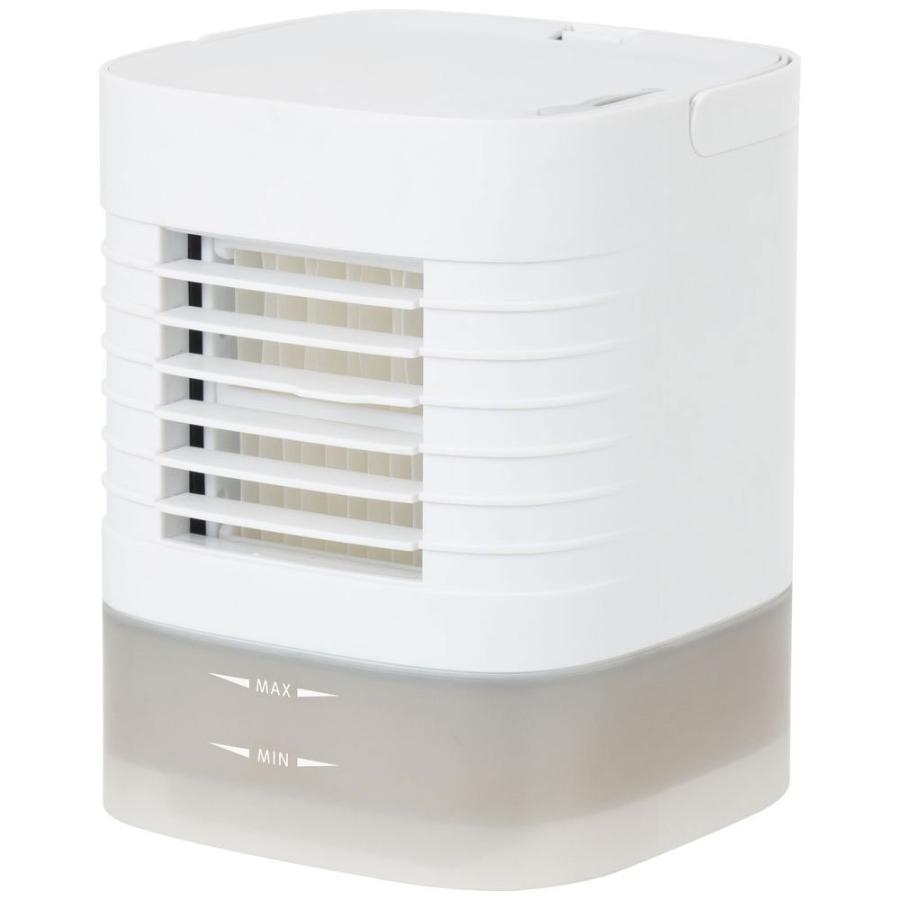 シィーネット ミニ冷風扇〔ルーバー上下調節可能・マイコンタイプ・ミニ保冷剤2個付き・持ち運びに便利な取っ手付き〕  ホワイト CRU302 |  | 01