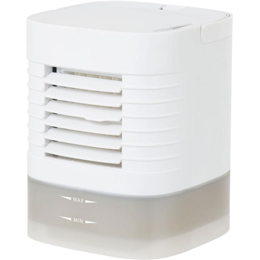 シィーネット ミニ冷風扇〔ルーバー上下調節可能・マイコンタイプ・ミニ保冷剤2個付き・持ち運びに便利な取っ手付き〕  ホワイト CRU302 |  | 02