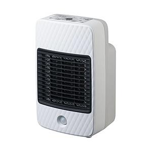 シィーネット ミニセラミックファンヒーター  ホワイト CDCP308WH ［人感センサー付き］ | 