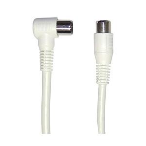 SSAサービス 3m 4K8K対応 テレビアンテナケーブル 【地上波デジタル、BSデジタル、CSデジタル】  4C 内バネプッシュ式 片側L型  ホワイト S4-SL-3M | 