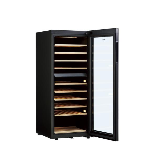 最終値下げ　ワインセラー　２8本　ミラードア　ブラック 基本設置料金セット】 ハイアール ワインセラー 木製ラック