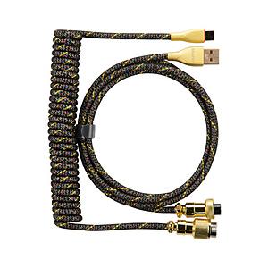 GRAPHT キーボードケーブル [USB-C ⇔ USB-A(PC側) /1.85＋1.5m] カスタムコイルケーブル パイソン TGR020-CA-BK | 