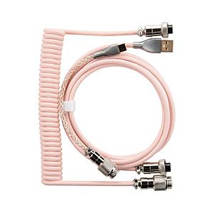 GRAPHT キーボードケーブル [USB-C ⇔ USB-A(PC側) /0.17＋1.85＋1.5m] ライティング コイルケーブル ピンク TGR021-CA-PK | 