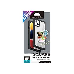 PGA iPhone 13 対応 6.1inch 2眼 ガラスタフケース スクエアタイプ ブラック Premium Style PG-21KGT05BK | PGA
