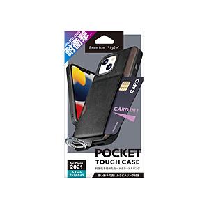 PGA iPhone 13 対応 6.1inch 2眼 ポケット付 ハイブリッドタフケース ブラック Premium Style PG-21KPT04BK | PGA