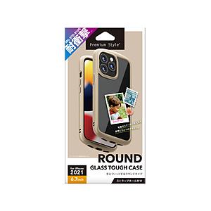 PGA iPhone 13 Pro Max対応 6.7inch ガラスタフケース ラウンドタイプ ベージュ Premium Style PG-21PGT02BE 【864】 | PGA