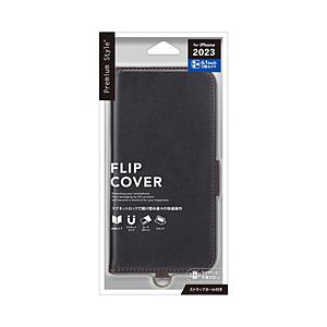 PGA iPhone 15 Pro フリップカバー Premium Style ブラック PG-23BFP02BK | PGA