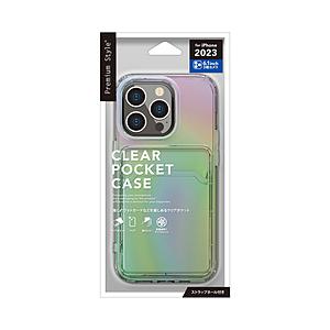 PGA iPhone 15 Pro クリアポケットケース Premium Style オーロラ PG-23BCTP02AR | PGA